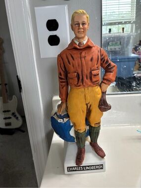 Vintage McCormick Distilling Charles Lindbergh commemorative porcelain decanter